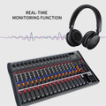 Audio Mixer Console with Real-Time Monitoring Function and Headphones for Enhanced Sound Mixing