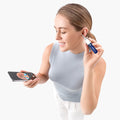 Woman using Bebird I35R ear cleaning camera with smartphone for effective ear hygiene