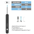 Wireless ear wax removal tool with multiple ear tips and 180 mAh battery for easy ear cleaning