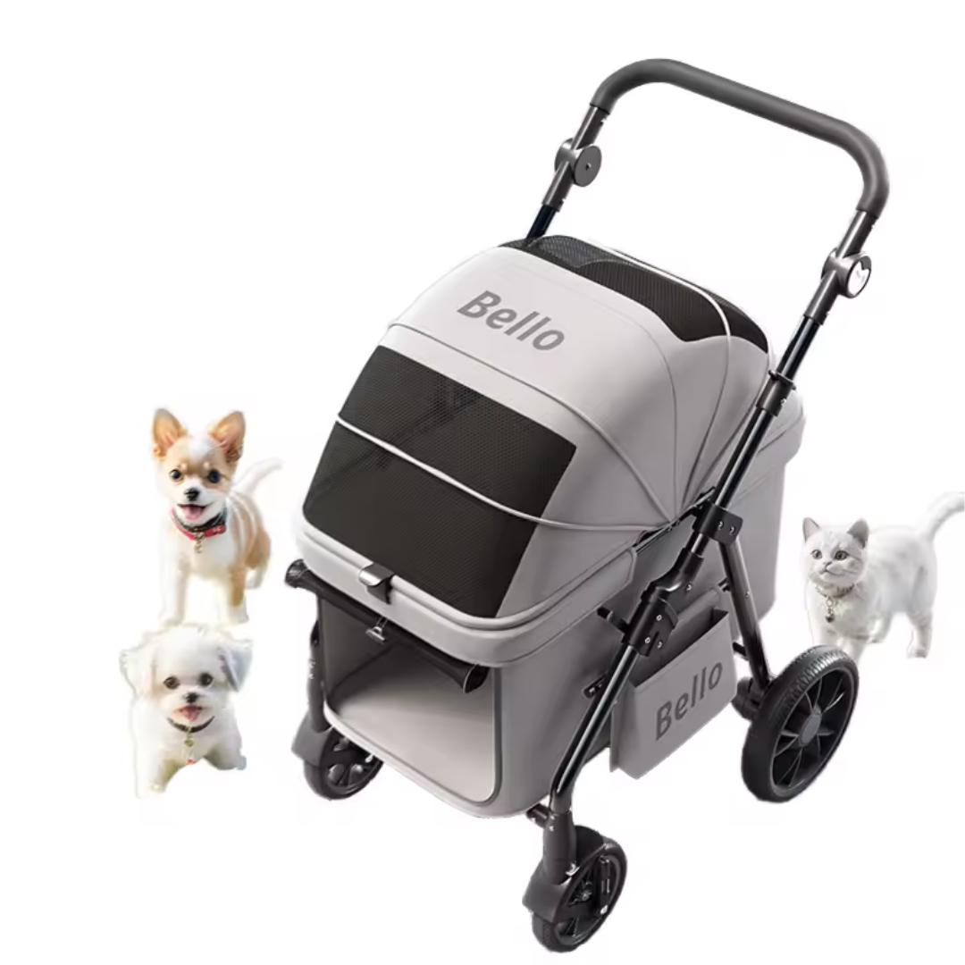 VMIDirect pet stroller in gray with spacious design for small dogs and cats
