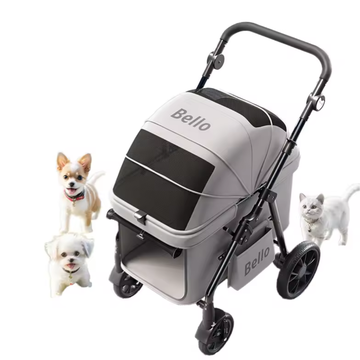 VMIDirect pet stroller in gray with spacious design for small dogs and cats