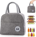 VMIDirect Bento Lunch Bag Insulated in gray with dual handles and front pocket for meal prep storage