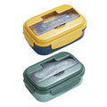 VMIDirect 2-Compartment Plastic Bento Lunch Box in yellow and green for convenient meal storage