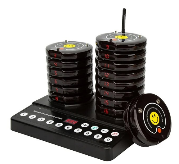 restaurant guest pager system with multiple black beepers including the best beeper system for restaurants