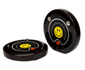 restaurant guest pager system featuring two black beepers with yellow smiley faces best beeper system for restaurants