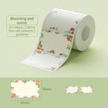 VMIDirect White Thermal Label Stickers with floral patterns, 50x30mm, 230 pieces per roll