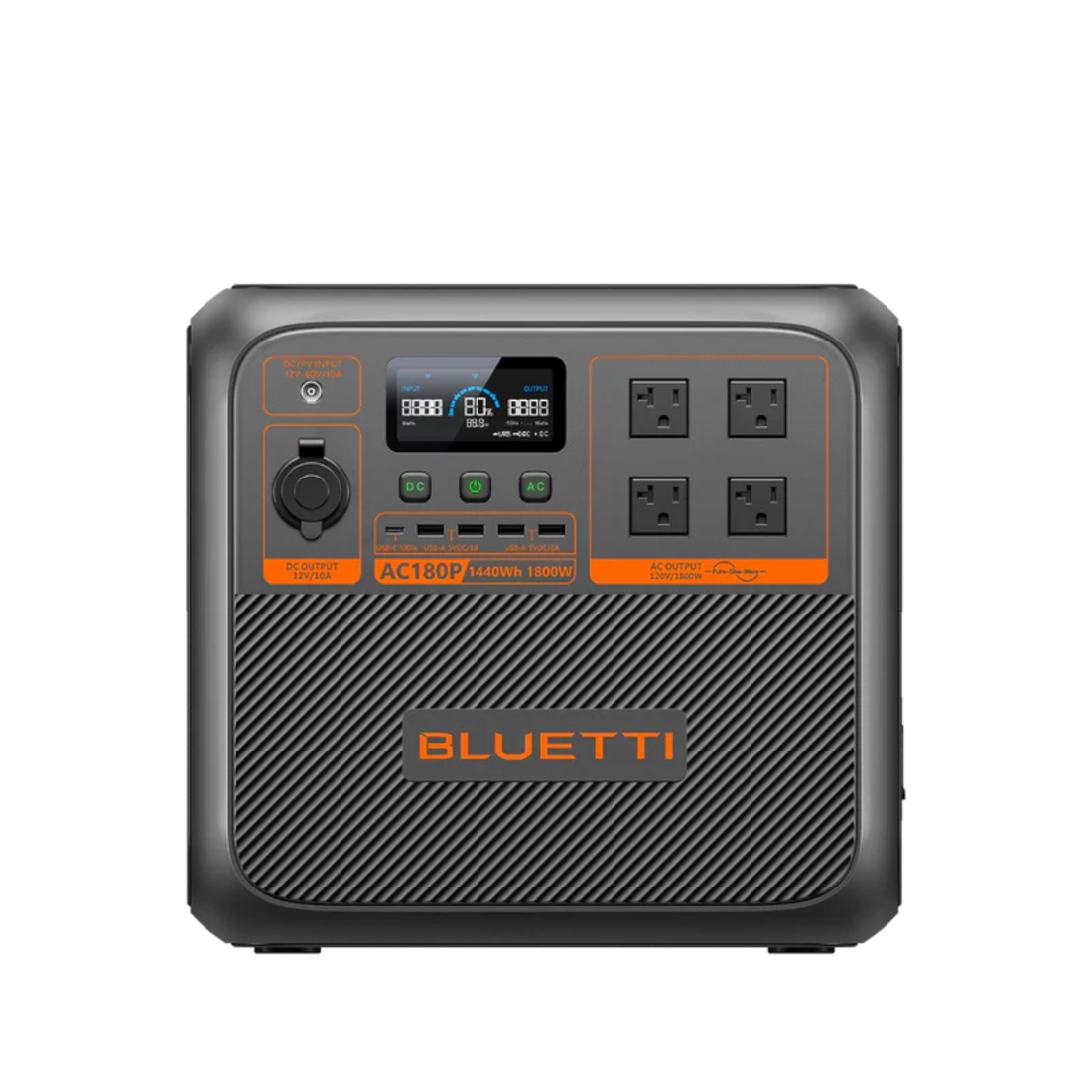 VMI DIRECT Portable Power Station AC180P with multiple outlets and digital display for outdoor use