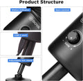 Detailed view of the BOYA BY-CM3 USB condenser microphone showcasing gain control and adjustable mic stand