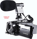 Boya BY-VM01 condenser microphone attached to a camcorder for clear audio recording