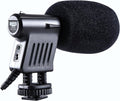Boya BY-VM01 condenser microphone with foam windscreen for clear audio recording