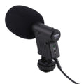 Boya BY-VM01 condenser microphone with windscreen for improved audio recording quality