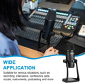 BOYA PM700 USB condenser microphone on a desk with audio equipment, ideal for recording and podcasts