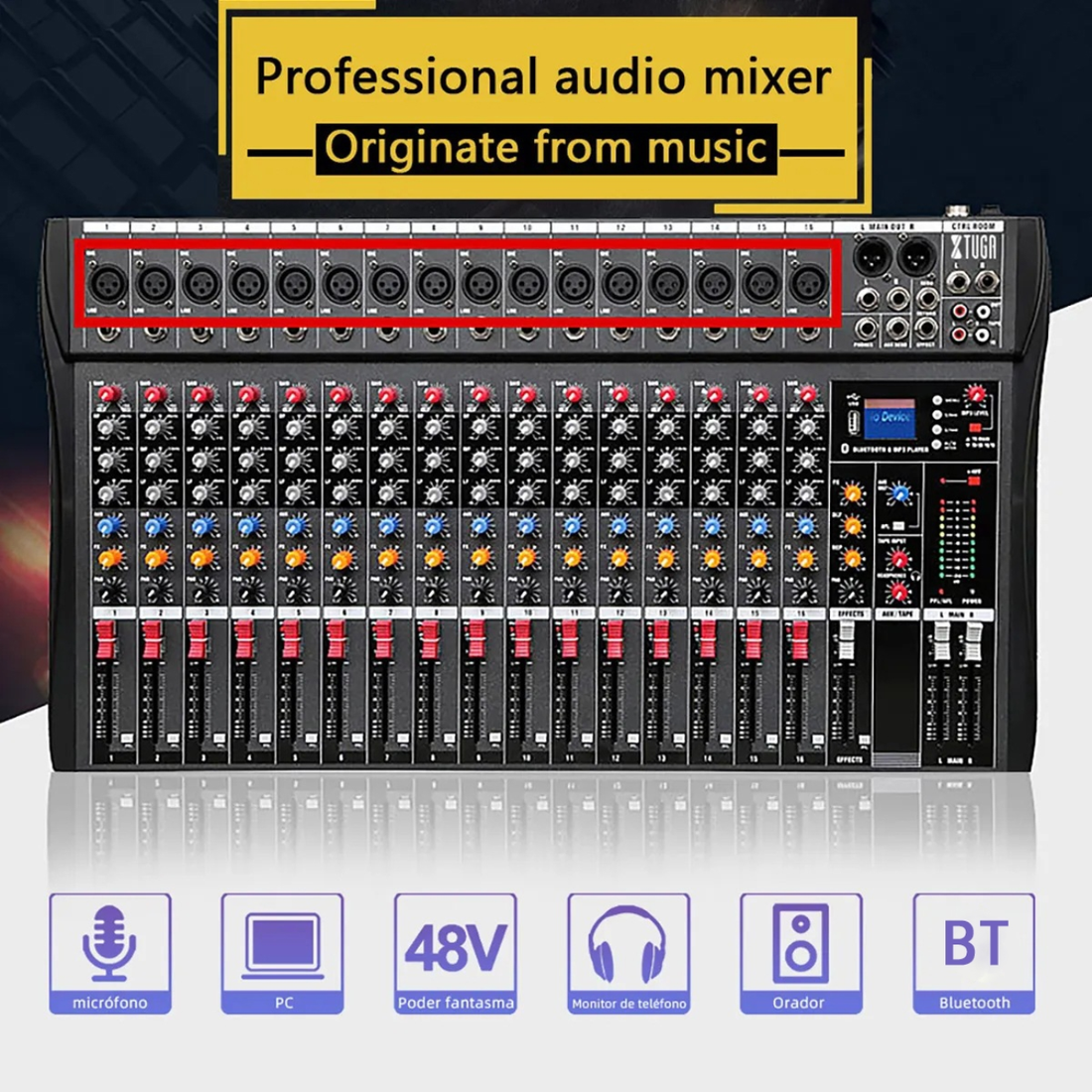 XTUGA CT160X 16-Channels Audio Mixer