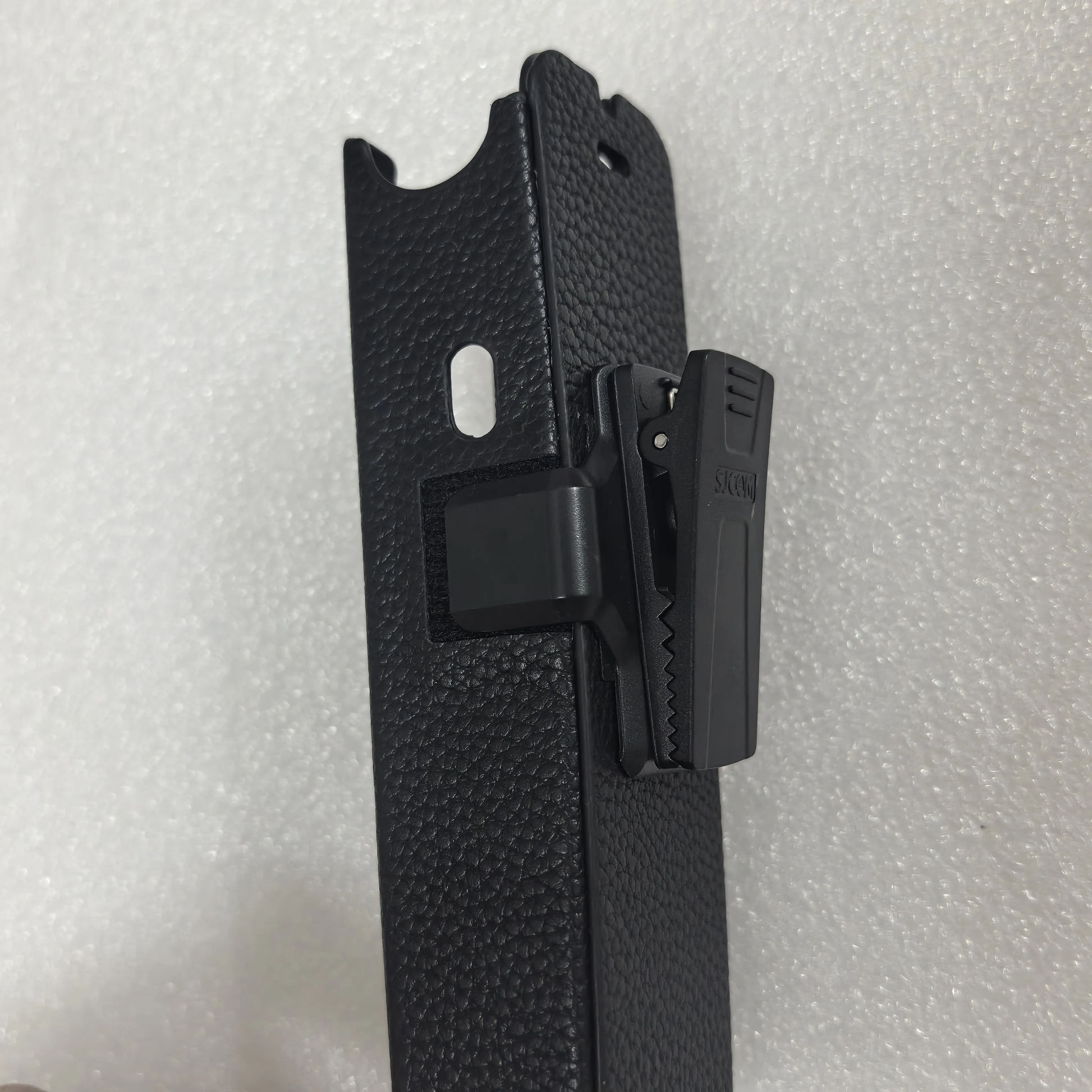 C300 Leather Back Clip Case designed for secure attachment to sports and action cameras
