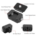 VMIDirect Camera Quick Release Base Kit with Universal 1/4in Thread and Quick Release Plate