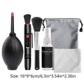 Canon camera cleaning kit with blower, brushes, cleaning liquid, and microfiber cloth