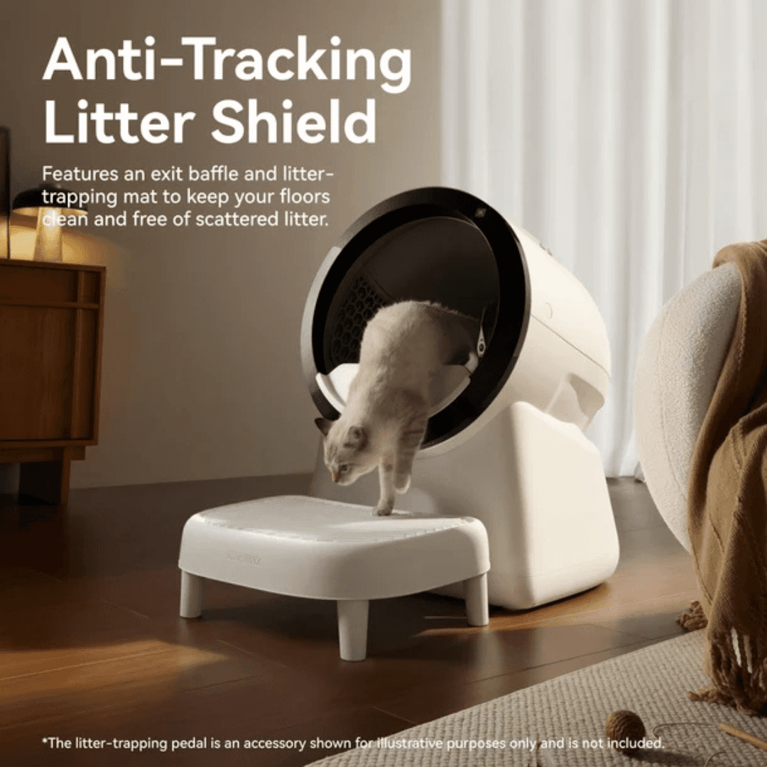 Automatic cat box litter with anti-tracking features for clean floors and easy maintenance