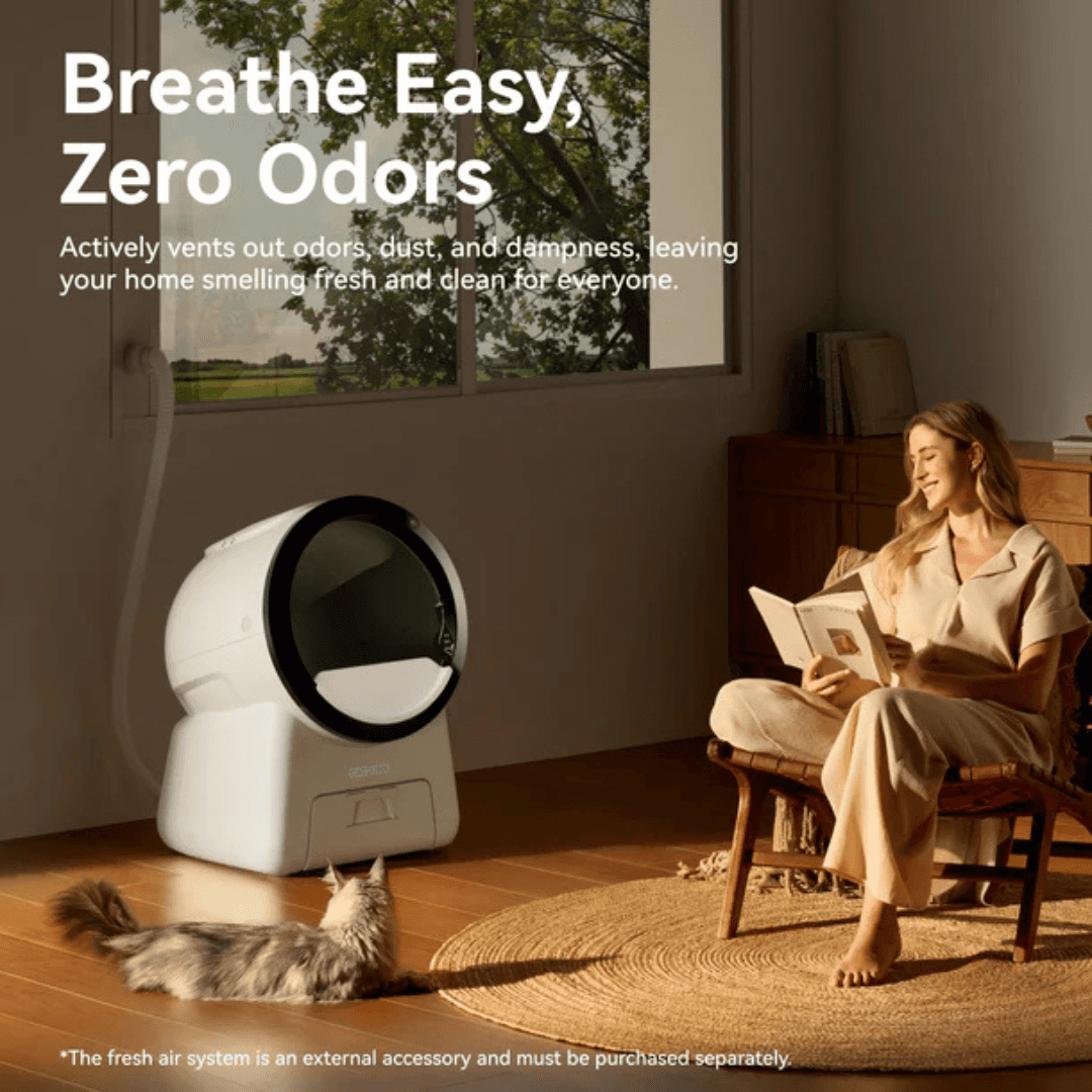 Automatic cat box litter with odor control features for a fresh home environment