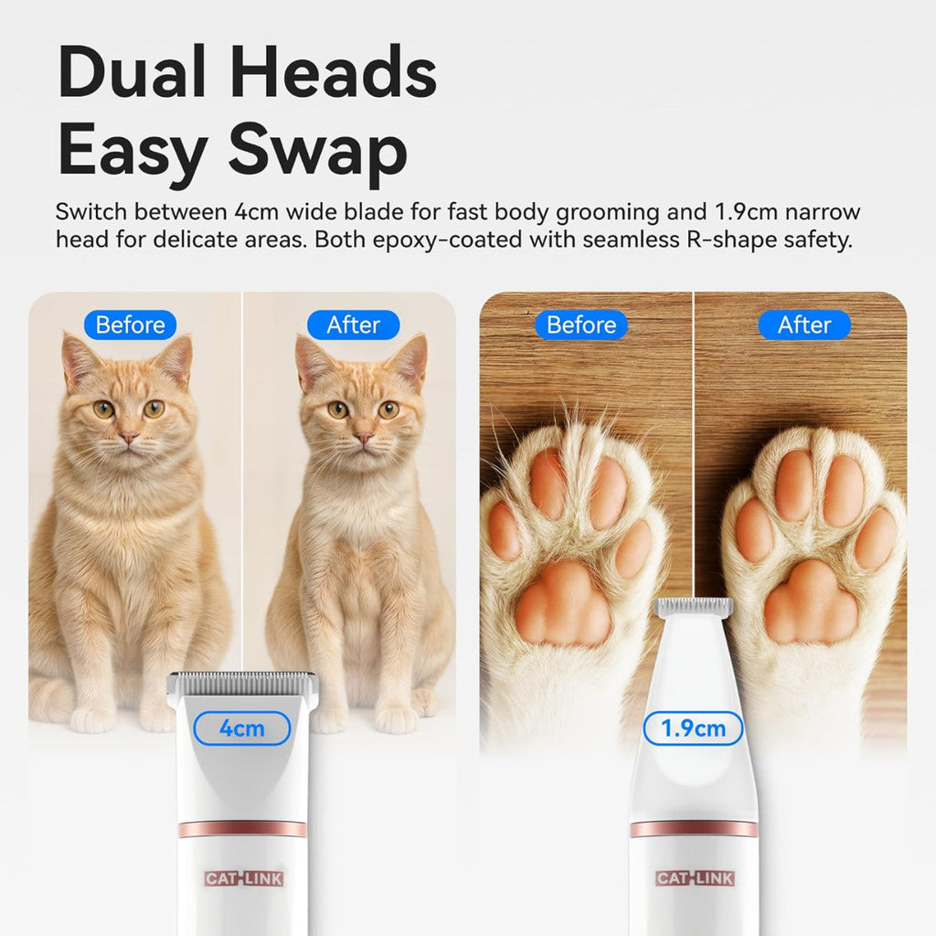 VMIDirect Pet Trimmer with dual heads for easy grooming of delicate and larger areas