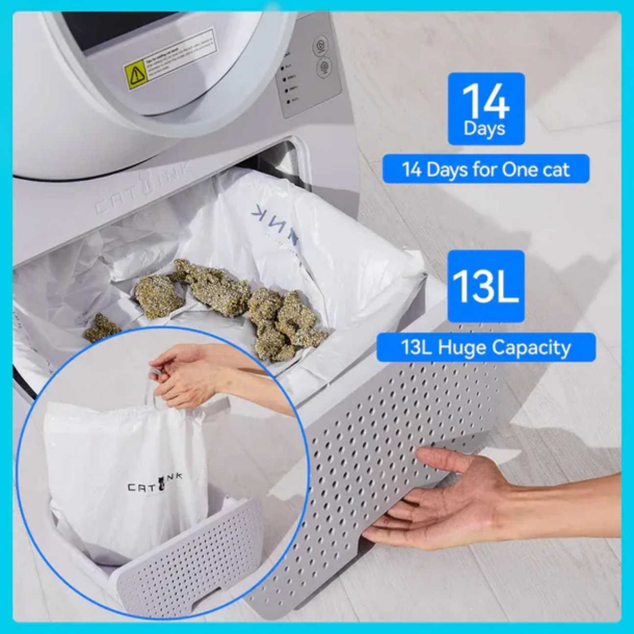 VMIDirect Cat Litter Box with scooper young pro x ai for easy waste management and 13L capacity