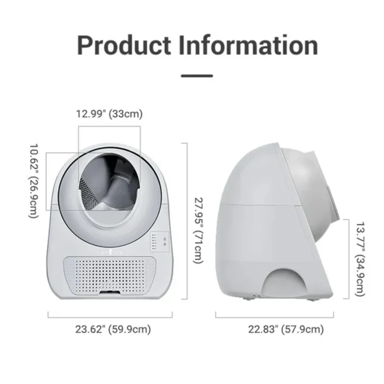 VMIDirect scooper young pro x ai cat litter box with modern design and user-friendly dimensions