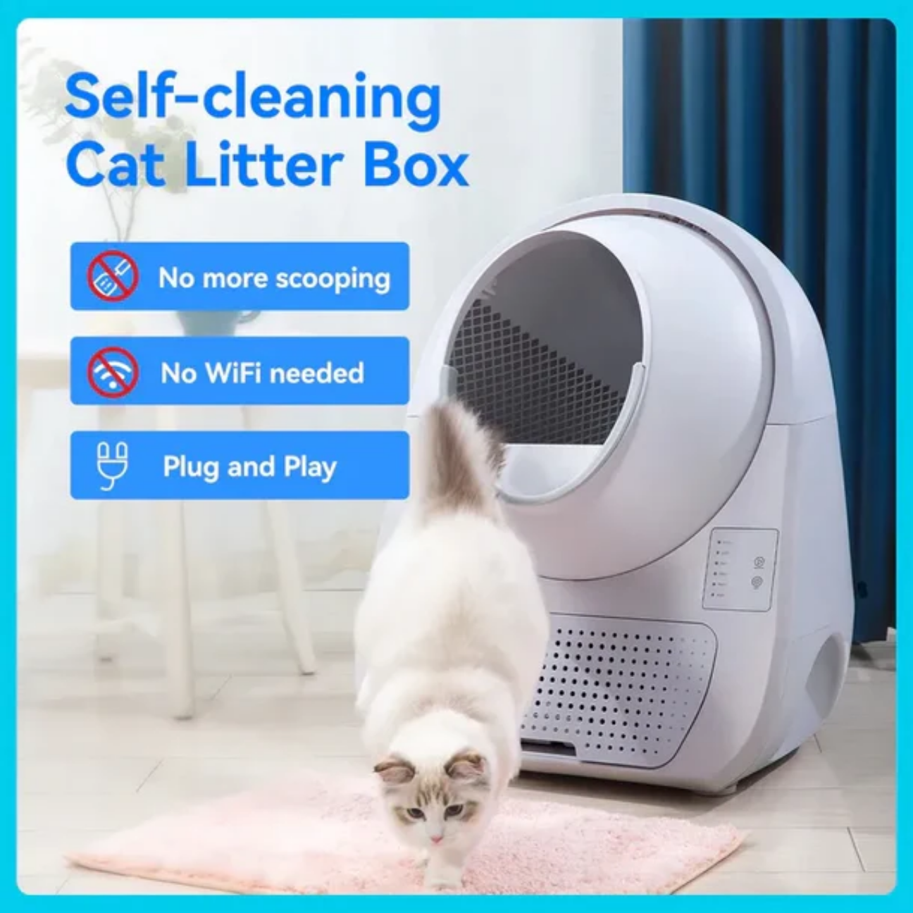 VMIDirect Self-Cleaning Cat Litter Box with Plug and Play Design featuring Scooper Young Pro X AI
