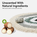 Cassava Mixed Cat Litter in a circular pattern with natural ingredients for safe and unscented use