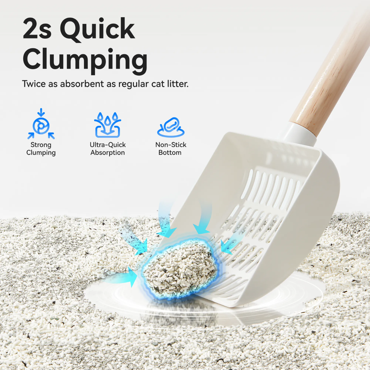 Cassava Mixed Cat Litter with 2s quick clumping and ultra-absorption features for easy cleaning