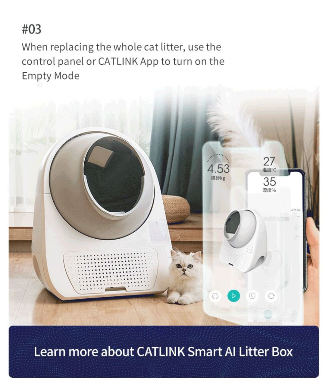 Mars Premium cat litter with CATLINK Smart AI Litter Box and mobile app for easy monitoring and maintenance