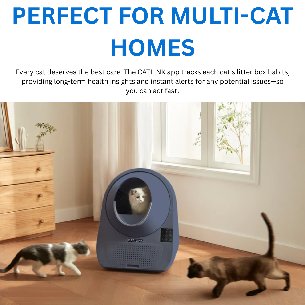 CATLINK Smart Cat Litter Box with App Tracking and Alerts, featuring scooper pro x ai for multi-cat homes