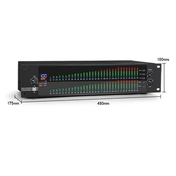 Xtuga EQ-323 Professional Graphic Equalizer 2U Dual 31 Bands Spectrum Audio Equalizer Home Conference Performance Bar EQ Tuner AC 100-240V
