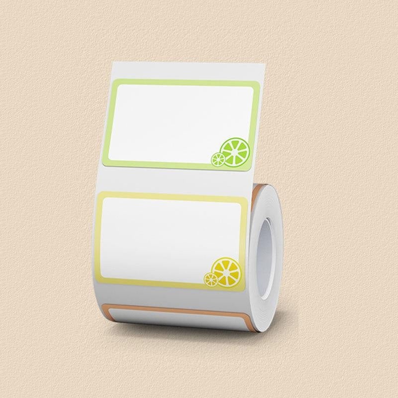 VMIDirect White Thermal Label Stickers with Colorful Fruit Borders for Custom Labeling