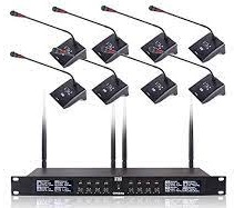 XTUGA CM280 UHF 8 Channels Flexible Professional Gooseneck Conference Microphone System With 8 Fixed Frequency Wireless Gooseneck Mics Super low Background Noise Designed for Large Conferences Meetings Public Speaking Engagements