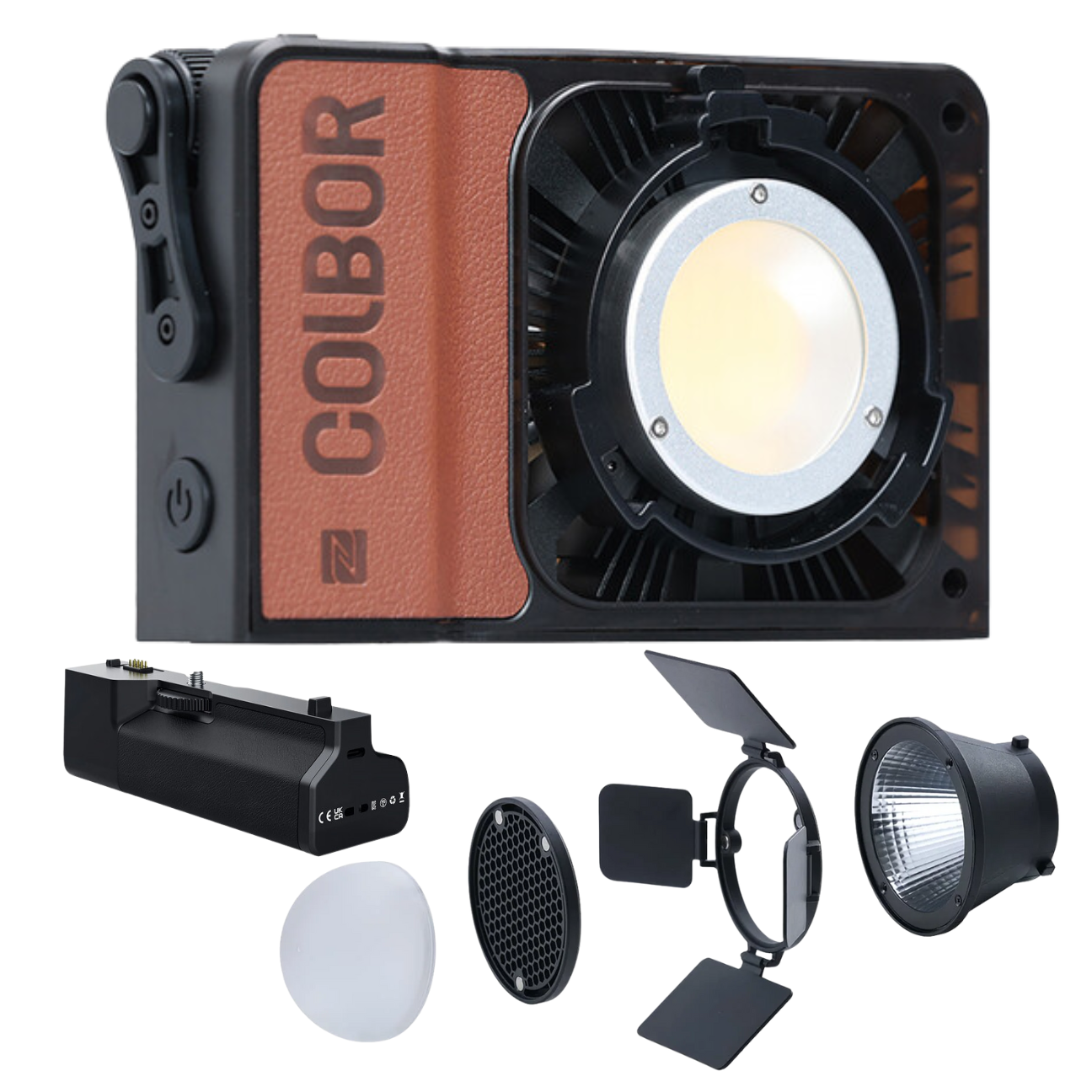 Portable LED video light 100W with adjustable accessories for studio photography