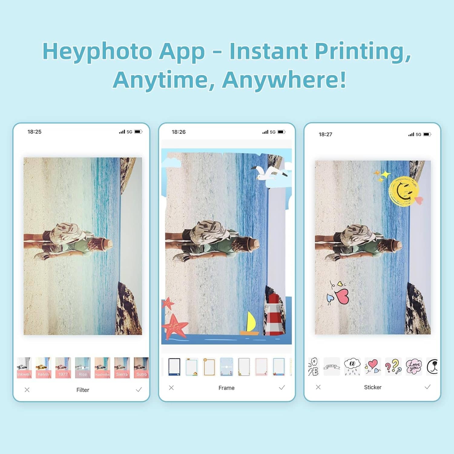VMIDirect Color Photo Printer Kit with Heyphoto App for Instant Printing Anywhere