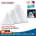 Set of three VMIDirect Cone Flash Diffusers for photography light, ideal for softening harsh light