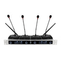 Conference microphone system with four wireless mics and antennas for group discussions