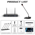 Conference microphone kit with gooseneck mics, receiver, antennas, and user manual