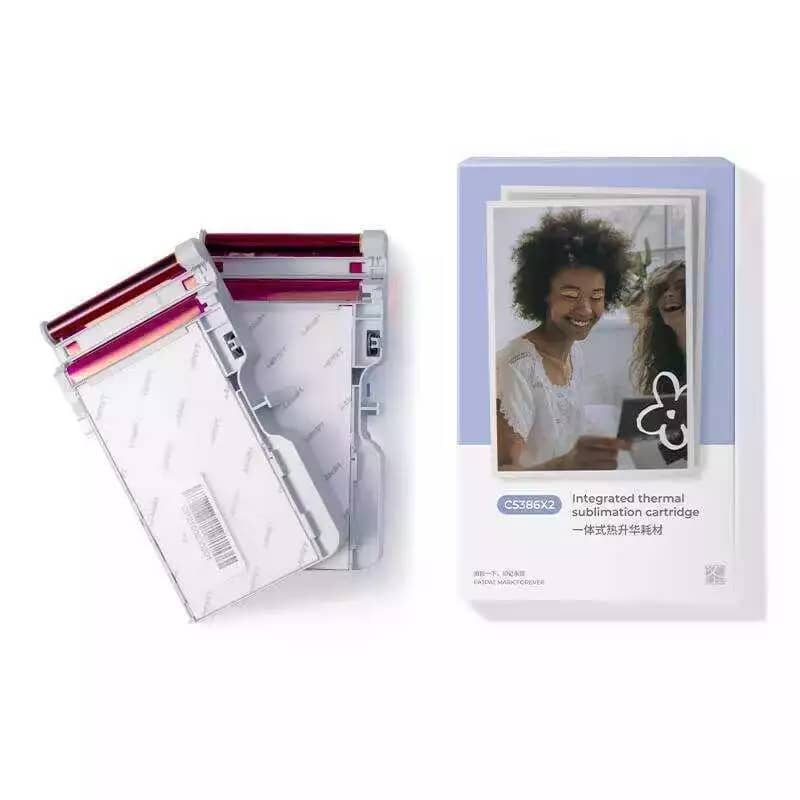 VMIDirect Photo Paper Pack with Integrated Thermal Sublimation Cartridges for Printing Pictures