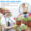 Daytech CI05 WT22 Walkie Talkie Intercom Set showing a man gardening and a woman communicating indoors