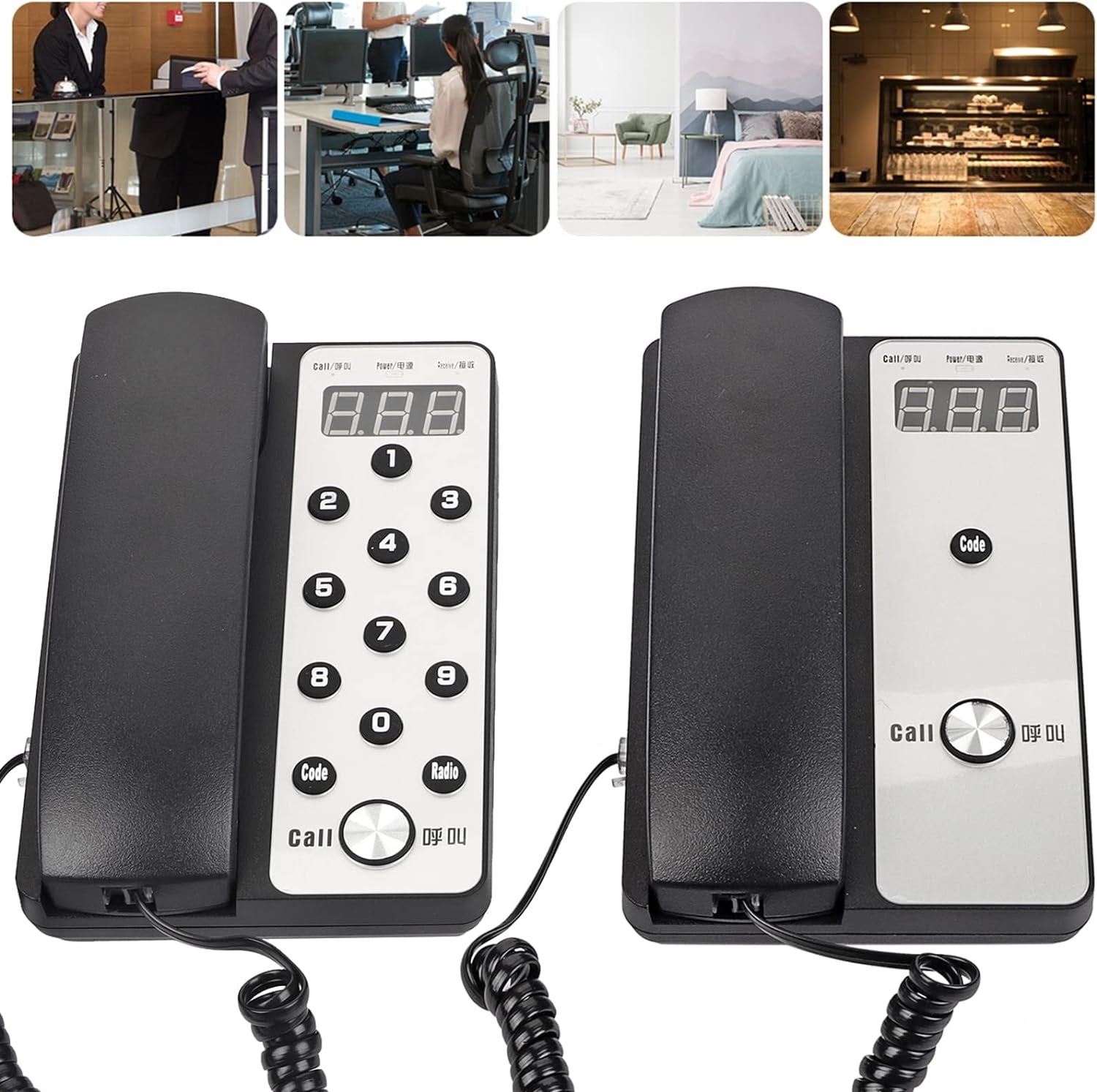 Daytech CI10 Phone Intercom system with black handset and numeric keypad for clear communication