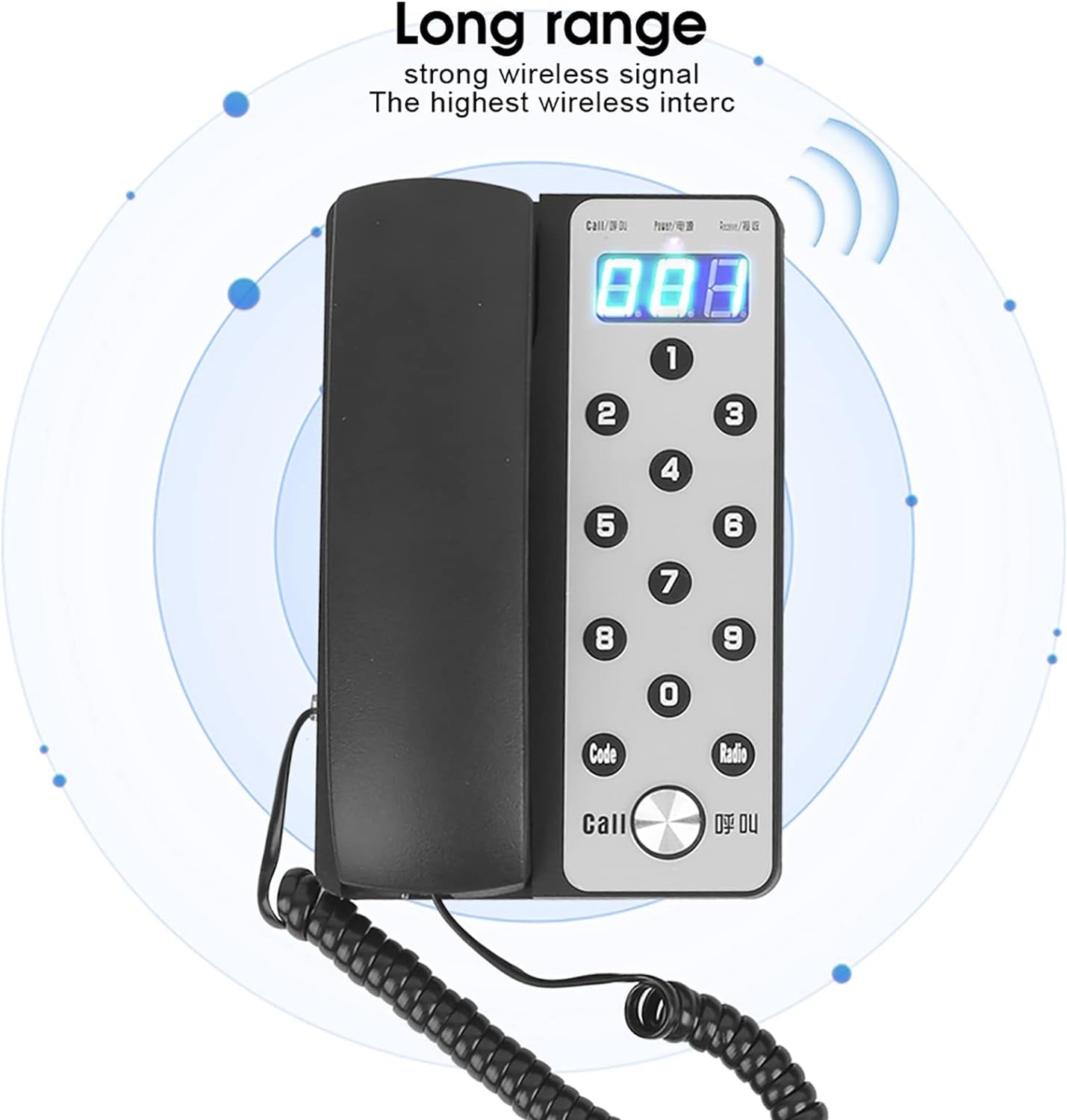 Daytech CI10 Phone Intercom with numeric keypad and digital display for long range wireless communication