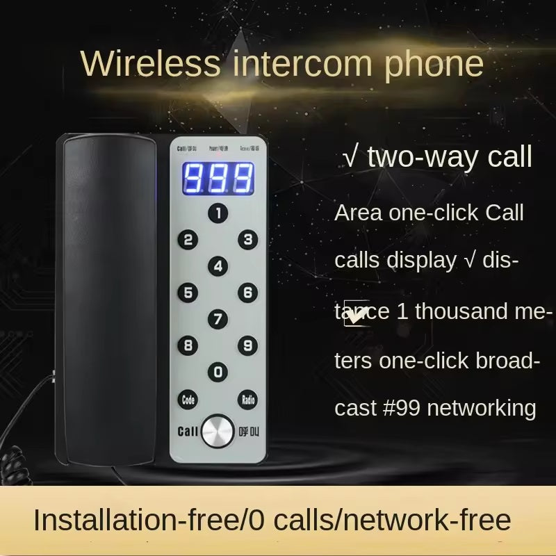 Daytech CI10 Phone Intercom wireless phone with digital display and numeric keypad for two-way calls