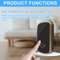 DAYTECH DB25 Waterproof Doorbell for Home showing touch button and self-powered feature