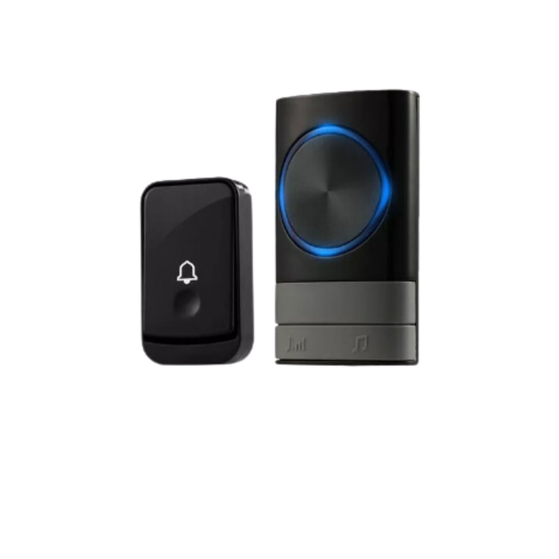 DAYTECH DB27 Doorbell for home wireless black doorbell button and receiver with blue light