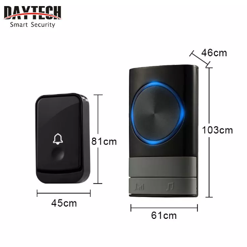 DB27 Doorbell for home black smart security doorbell with blue LED ring