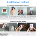 Installation guide for DAYTECH DB27 Doorbell for home showing adhesive and screw mounting methods