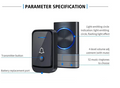DAYTECH DB27 Doorbell for home with transmitter button and adjustable volume alarm system