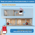 caregiver pager with emergency button alarm for seniors showing SOS alert and smartphone connectivity