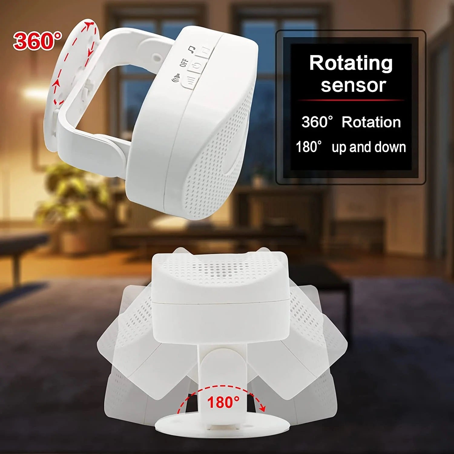 Daytech HW03 Motion Sensor Alert Device rotating 360 degree and 180 degree adjustable motion sensor